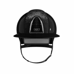 Sale - Casque d'équitation Cromo 2 polish black suédine avec brillants visière polo Casques D'Équitation À Visière Polo|Casques D'Équitation