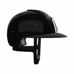Sale - Casque d'équitation Cromo 2 polish black suédine avec brillants visière polo Casques D'Équitation À Visière Polo|Casques D'Équitation