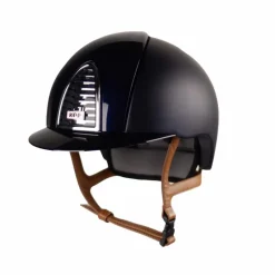 Discount - Casque d'équitation Cromo 2.0 Textile Polish blue visière standard jugulaire beige Casques D'Équitation À Visière Standard|Casques D'Équitation