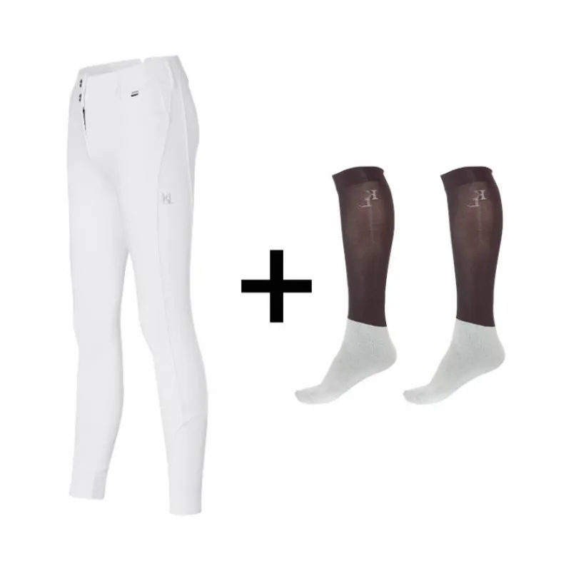 Best - Pack Pantalon d'équitation femme KLKira + Chaussettes d'équitation Classic Show noir Pantalons D'Équitation