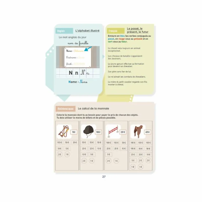 Librairie*Lavauzelle - Cahier d'activités sur le thème du cheval niveau CE1 Bleu