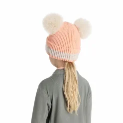 - Bonnet enfant Mini doubles pompons peach punch Bonnets/ Bandeaux
