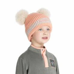 - Bonnet enfant Mini doubles pompons peach punch Bonnets/ Bandeaux