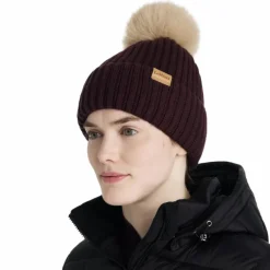 Bonnets/ Bandeaux*LeMieux - Bonnet femme côtelé Clara damson Bordeaux