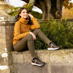 Hot - Chaussettes de compétition Alpine kaki/ marron (x2) Chaussettes D'Équitation