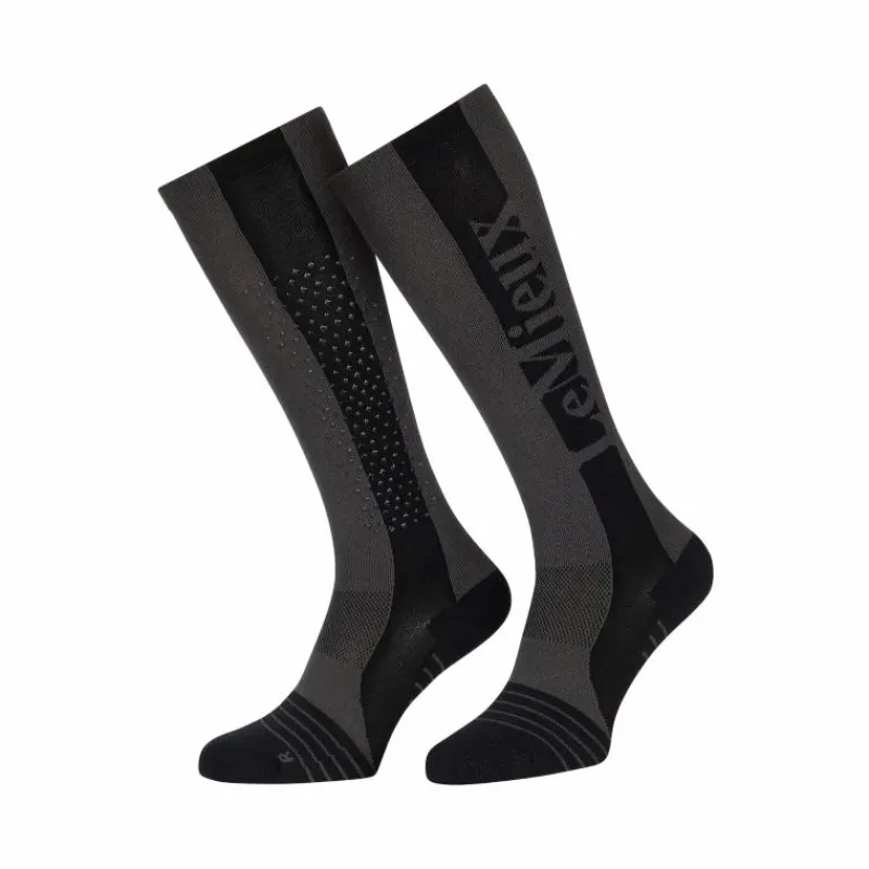 Discount - Chaussettes d'équitation Performance Silicone graphite Chaussettes D'Équitation