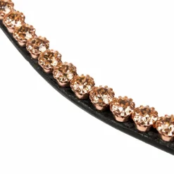 Frontaux*LeMieux - Frontal Classique en cuir marron Diamante Rosé Rose