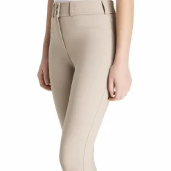 Sale - Pantalon d’équitation fille grip aux genoux Young Rider Izzy Almond Enfant Pantalons D'Équitation