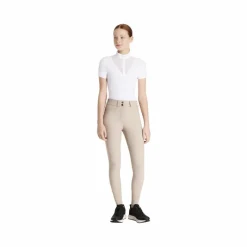 Sale - Pantalon d’équitation fille grip aux genoux Young Rider Izzy Almond Enfant Pantalons D'Équitation