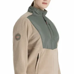 Hot - Polaire bi-matière col zippé femme Clara rosemary Pulls Et Gilets