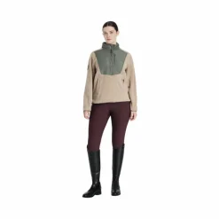 Hot - Polaire bi-matière col zippé femme Clara rosemary Pulls Et Gilets