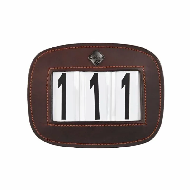 Accessoires De Concours Complet|Concours Complet D'Equitation*LeMieux - Porte numéros pour tapis en cuir Marron