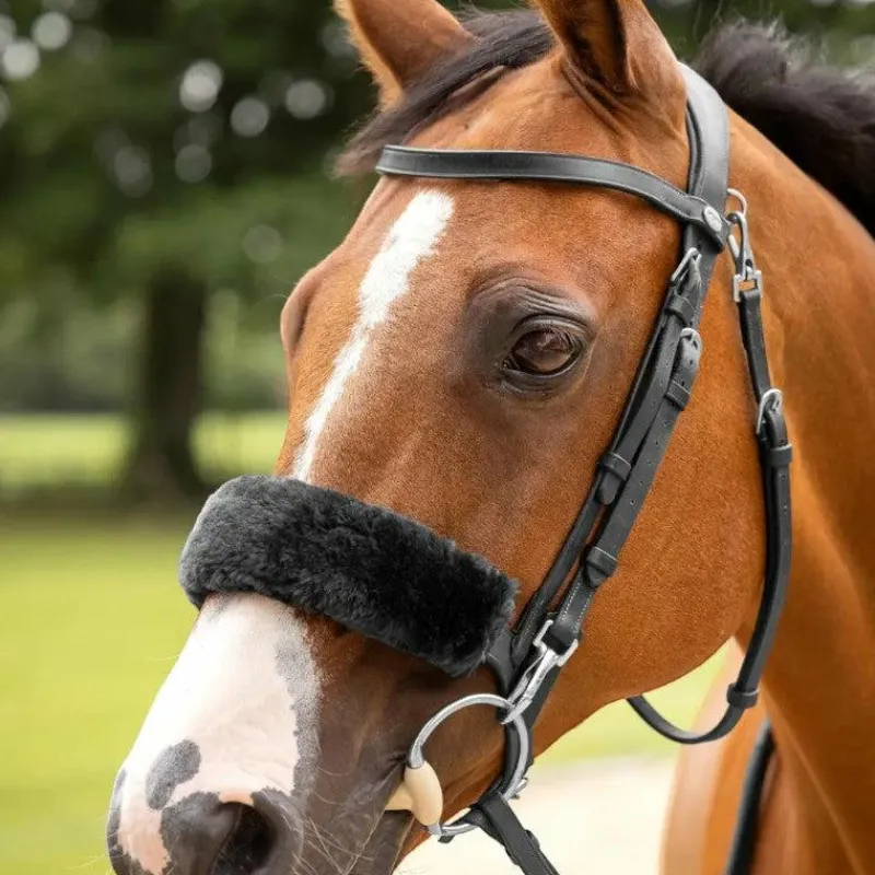 Accessoires De Bridon*LeMieux - Protège-muserolle en laine Simuwool Noir