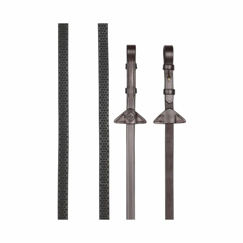 Rênes Et Arrêtoirs De Rênes Poneys|Rênes Et Arrêtoirs De Rênes*LeMieux - Rênes en caoutchouc souple havane/ laiton Marron