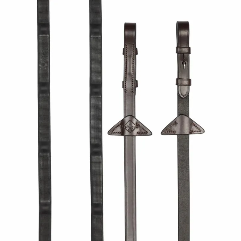 New - Rênes en caoutchouc Ergo havane Rênes Et Arrêtoirs De Rênes Poneys|Rênes Et Arrêtoirs De Rênes