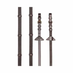 Rênes Et Arrêtoirs De Rênes Poneys|Rênes Et Arrêtoirs De Rênes*LeMieux - Rênes en caoutchouc souple avec arrêtoirs havane/ laiton Marron