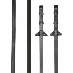 Rênes Et Arrêtoirs De Rênes Poneys|Rênes Et Arrêtoirs De Rênes*LeMieux - Rênes en caoutchouc doublées sur la moitié Rubber Half / argent Marron