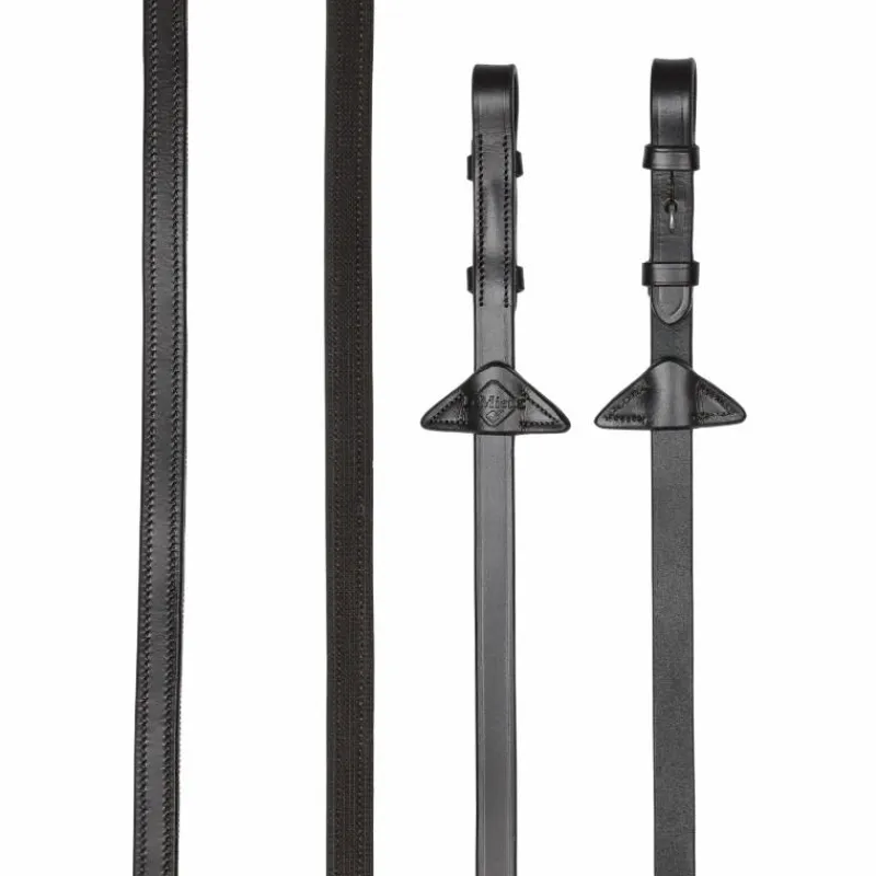 Rênes Et Arrêtoirs De Rênes Poneys|Rênes Et Arrêtoirs De Rênes*LeMieux - Rênes en caoutchouc doublées sur la moitié Rubber Half / argent Marron