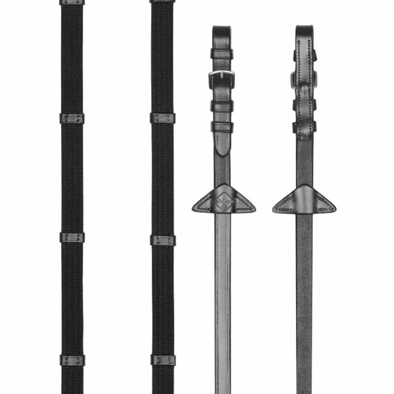 Clearance - Rênes Webbed Continental / argent Rênes Et Arrêtoirs De Rênes Poneys|Rênes Et Arrêtoirs De Rênes