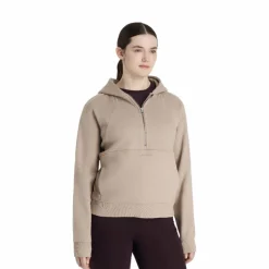 Online - Sweat à capuche femme demi-zippé Henrietta almond Pulls Et Gilets