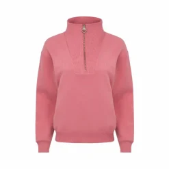 Clearance - Sweat col zippé femme Keira cranberry Pulls Et Gilets
