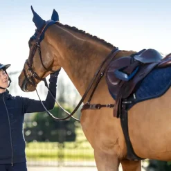 Tapis De Selle Poneys|Tapis De Selle*LeMieux - Tapis de selle Crystal Suede Close Contact Marine