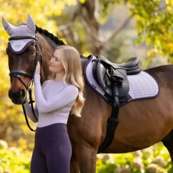 - Tapis de selle Square en suédine lilac Tapis De Selle Poneys|Tapis De Selle