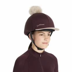 Toques|Accessoires De Casques*LeMieux - Toque de casque à pompon amovible Classique damson Bordeaux