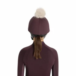 Toques|Accessoires De Casques*LeMieux - Toque de casque à pompon amovible Classique damson Bordeaux