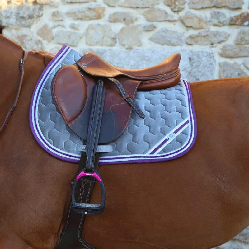 Tapis Cso/ Mixtes|Tapis De Selle*Les poneys de Zoé - Tapis de selle #Ponyboom perle/ violet Gris