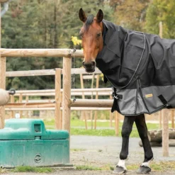 Online - Couverture d'extérieur Turnout Plus noir/ gris 100g Couvertures Et Chemises