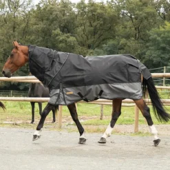 Online - Couverture d'extérieur Turnout Plus noir/ gris 0g Couvertures Et Chemises