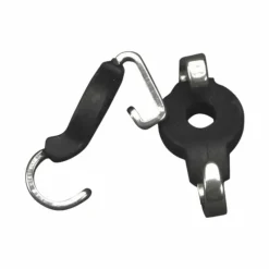 Accessoires De Mors*Metalab - Crochets pour gourmette en inox et caoutchouc Noir