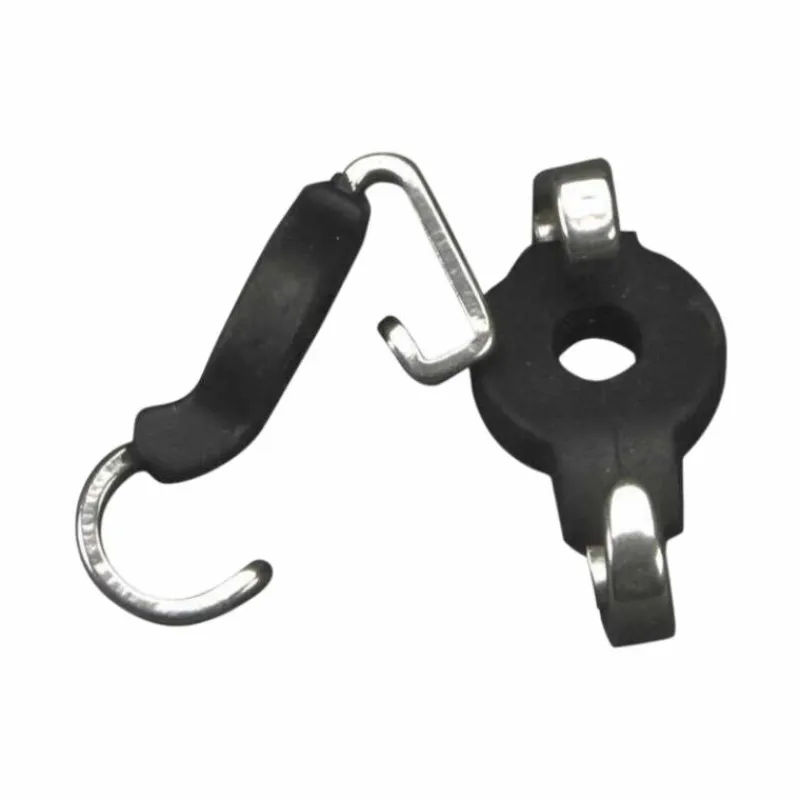 Accessoires De Mors*Metalab - Crochets pour gourmette en inox et caoutchouc Noir