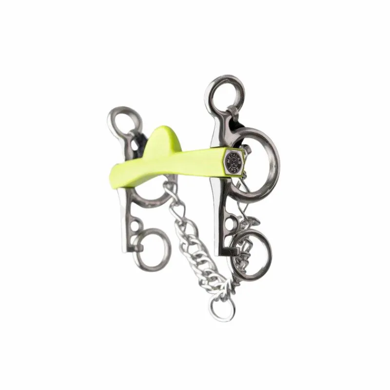 Mors Pelham*Metalab - Mors Pelham Flexi Soft droit demi-lune branches courtes vert