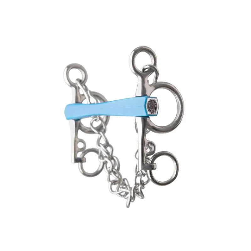 Mors Pelham*Metalab - Mors Pelham Flexi droit branches courtes bleu