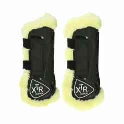 Outlet - Guêtres cheval XTR mouton noir x2 Cso|Guêtres Ouvertes Poneys