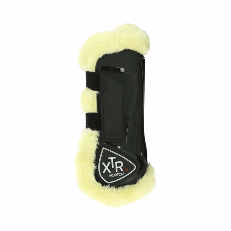 Outlet - Guêtres cheval XTR mouton noir x2 Cso|Guêtres Ouvertes Poneys