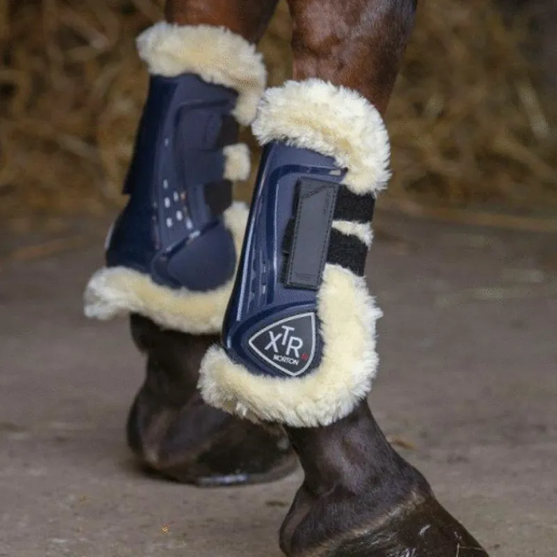 Cso|Guêtres Ouvertes Poneys*Norton - Guêtres XTR mouton synthétique marine x2