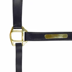 Outlet - Licol à double réglage noir Licols En Cuir