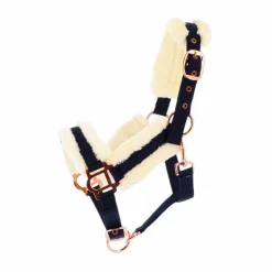 Licols Poneys|Licols Avec Mouton*Norton - Licol Confort /bouclerie or rose Marine