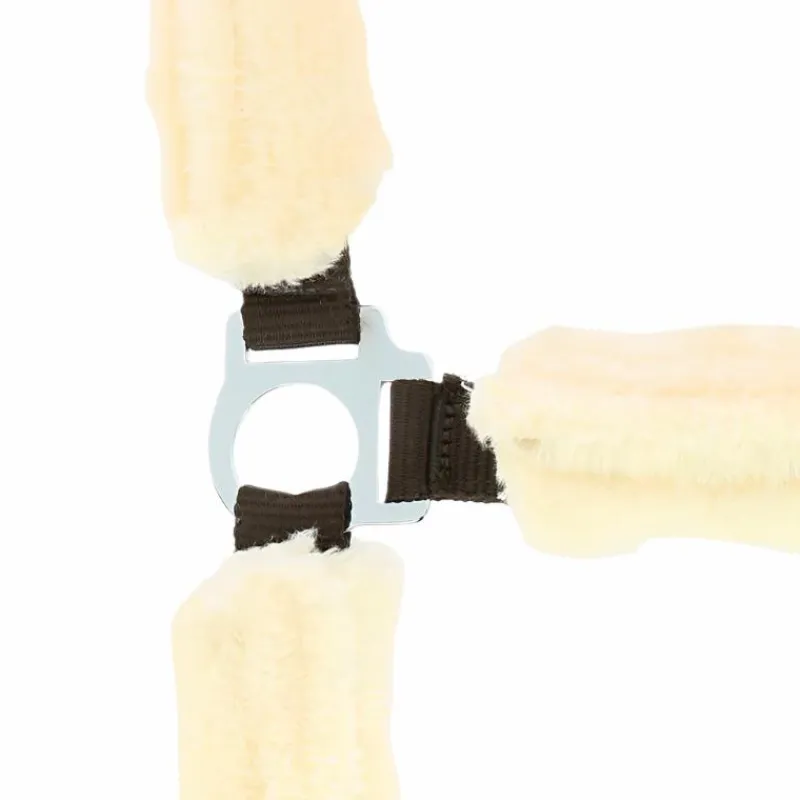 Sale - Licol full mouton synthétique choco/ ecru Licols Avec Mouton