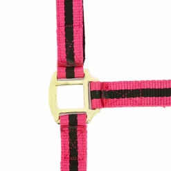 New - Licol nylon doublé cuir framboise/ noir Licols Poneys|Licols En Nylon
