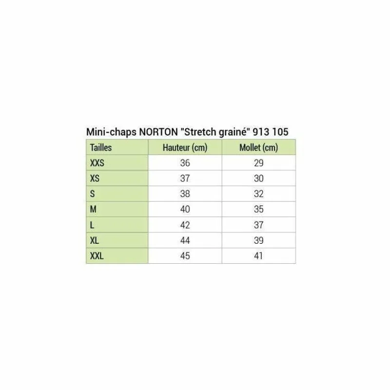 Mini-Chaps*Norton - Mini-chaps stretch grainé noir