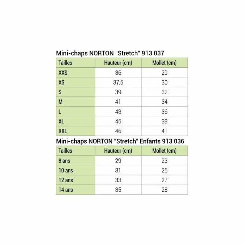 Mini-Chaps*Norton - Mini-chaps synthétique stretch noir