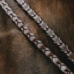 New - Rênes tressées 13 mm havane Rênes Et Arrêtoirs De Rênes