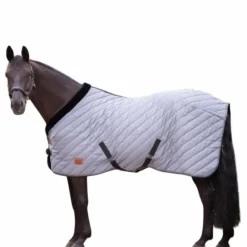 Couvertures Poneys|Couvertures Et Chemises*Paddock Sports - Couverture d'écurie Diagonal / noir 200g Gris