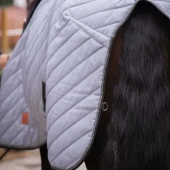 Couvertures Poneys|Couvertures Et Chemises*Paddock Sports - Couverture d'écurie Diagonal / noir 200g Gris