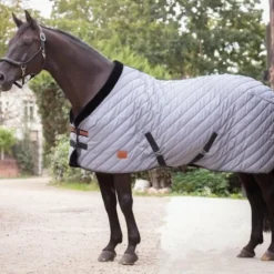 Couvertures Poneys|Couvertures Et Chemises*Paddock Sports - Couverture d'écurie Diagonal / noir 200g Gris