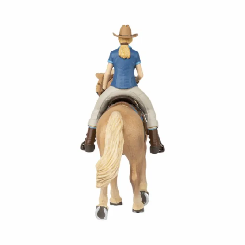 Figurines Papo*Papo - Cheval western et sa cavalière Beige